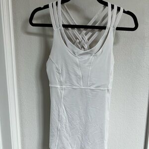 lululemon white built in bra workout top